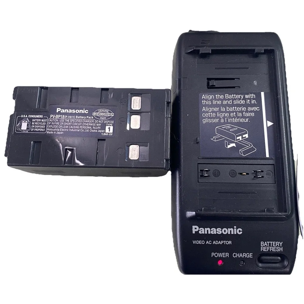 Genuine Panasonic Video AC Adapter Camcorder Battery‎ Charger W/BATTERY WORKS
